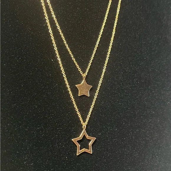 *Real Simple* 14K Rose Gold Plated Broadway Layered Necklace Multi Strand - Picture 2 of 13